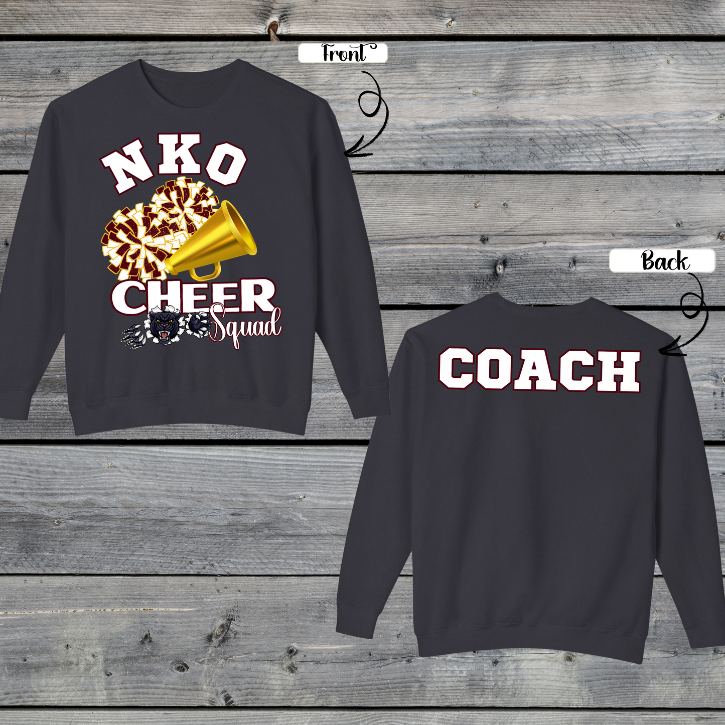 Cheer Squad 2-Piece Set – Gold, Maroon & White Cheerleader Outfit (T-Shirt + Cotton Leggings)