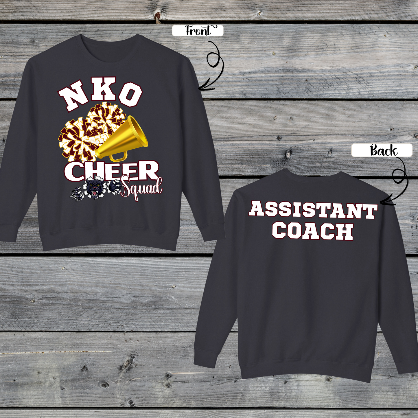 Cheer Squad 2-Piece Set – Gold, Maroon & White Cheerleader Outfit (T-Shirt + Cotton Leggings)