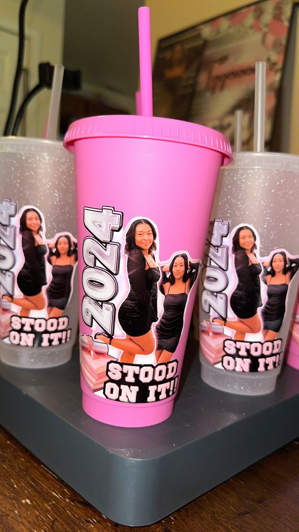 Personalized 24 oz Cups, Straw and lids included