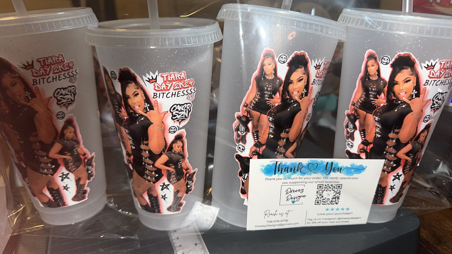 Personalized 24 oz Cups, Straw and lids included